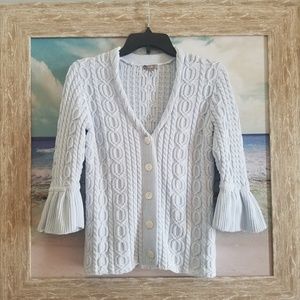 J.Jill ruffle sleeve cardigan